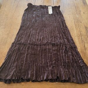 CHICO'S Maxi Broomstick Skirt Fudge - Size XL NWT